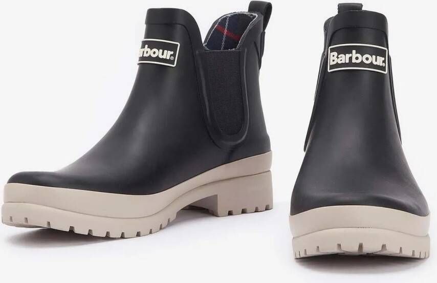 Barbour Low-Top Sneakers Boots Caoutchouc Mallow chelsea noir semelle sable in zwart