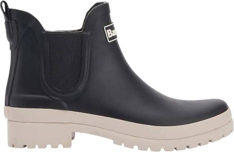 Barbour Low-Top Sneakers Boots Caoutchouc Mallow chelsea noir semelle sable in zwart