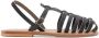 BB ST. TROPEZ Sandalen Black Leather Sandals With Adjustable Ankle Strap in bruin - Thumbnail 3