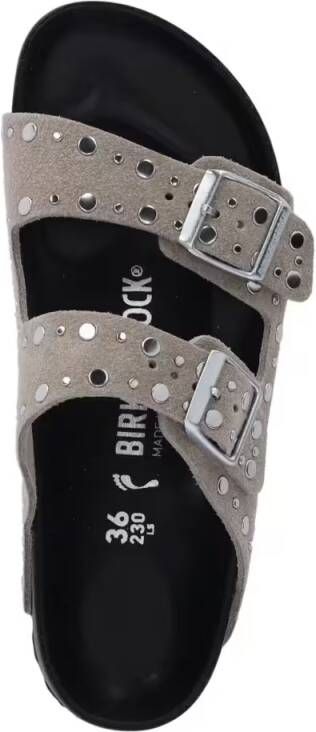 Birkenstock Sandalen "Arizona Rivet" Studded Sandals – Taupe in grijs