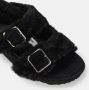 Birkenstock Sandalen Black Shearling Sandals With Oversized Buckles in zwart - Thumbnail 2