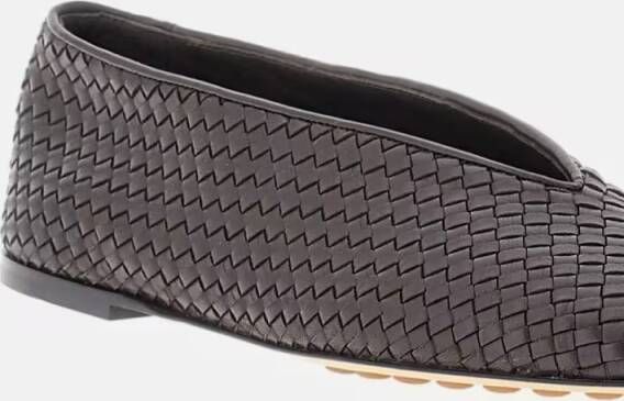 Bottega Veneta Ballerina Flats In Braided Leather in zwart
