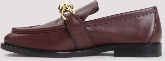 Bottega Veneta Burgundy Leather Loafers in bruin