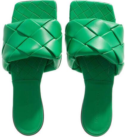 Bottega Veneta Loafers & ballerina schoenen Lido Intrecciato Flat Sandals in groen