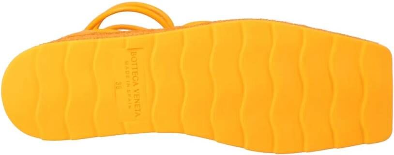 Bottega Veneta Sandalen Orange Stretch 90 Wedge Espadrilles in oranje
