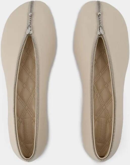 Burberry Ballerinas Sadler Zip Ballerinas Leather White in wit
