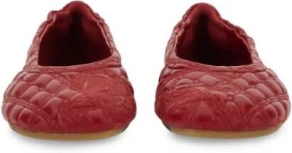 Burberry Quilted Lamb Leather Ballerina Flats in rood