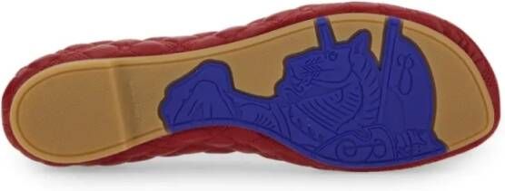 Burberry Quilted Lamb Leather Ballerina Flats in rood
