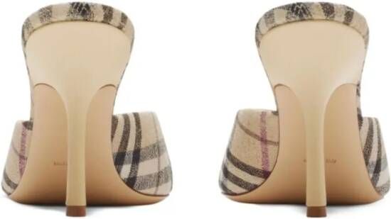 Burberry Sandalen Plaid Pattern Stiletto Sandals in beige
