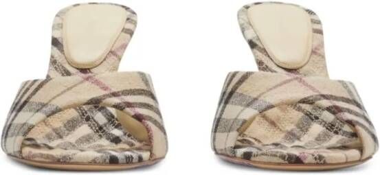 Burberry Sandalen Plaid Pattern Stiletto Sandals in beige