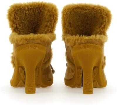 Burberry Slippers & Mules High Heel Calf Suede Mules in bruin