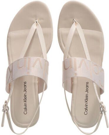 Calvin Klein Sandalen Flat Sandal Toepost Webbing in crème