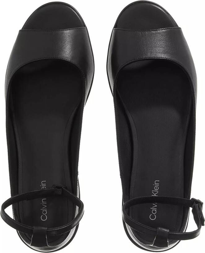 Calvin Klein Sandalen Peep Toe Ballerina Lth in zwart