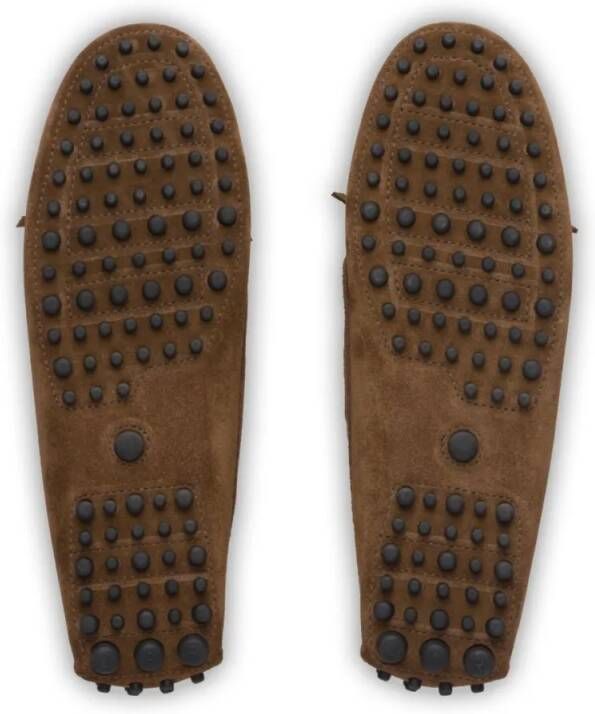 Car Shoe Barley Brown Suede Loafer With Bow Detail in bruin