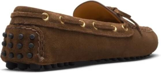 Car Shoe Barley Brown Suede Loafer With Bow Detail in bruin