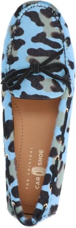 Car Shoe Leopard Print Moccasins – Blue in blauw