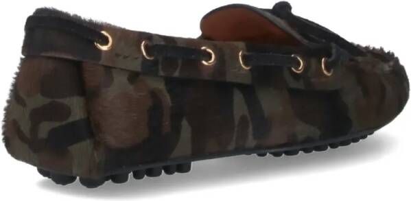 Car Shoe Pony Hair Loafers – Green Camo in groen
