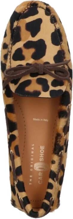 Car Shoe Pony Hair Loafers – Leopard Beige in bruin