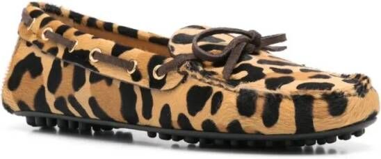 Car Shoe St Leopard Moccasin in bruin