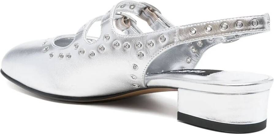 Carel Paris Hoge hakken Silver Low-Heeled Mary Jane 05 Shoes in zilver