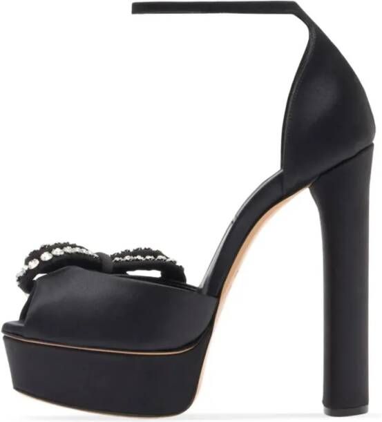 Casadei Sandalen Julia Satin Platform 140 in zwart