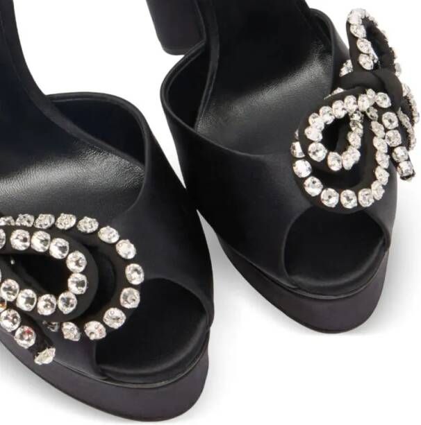 Casadei Sandalen Julia Satin Platform 140 in zwart