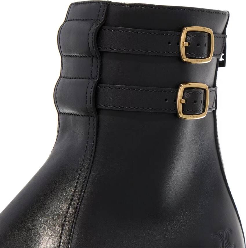 Celine Enkellaarzen Double Buckle Boots in zwart