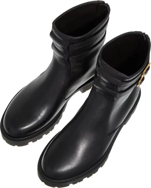 Celine Enkellaarzen Double Buckle Boots in zwart