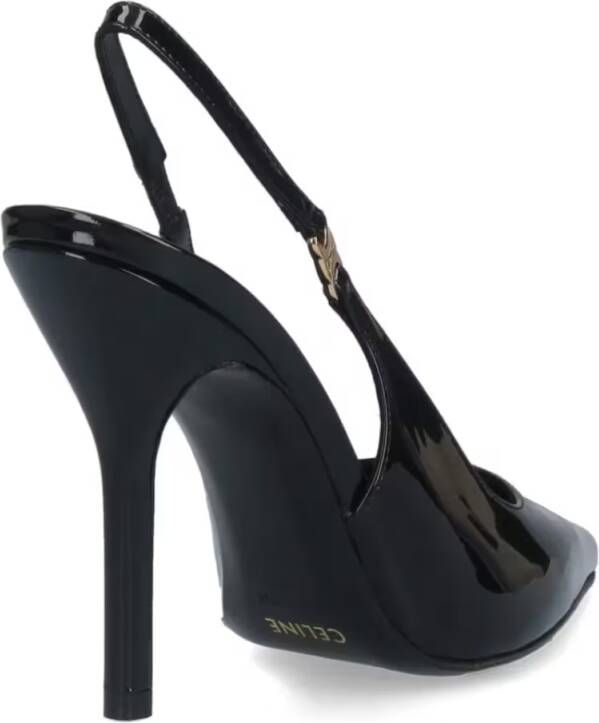 Celine Hoge hakken "Judy" Slingback Pump Black in zwart