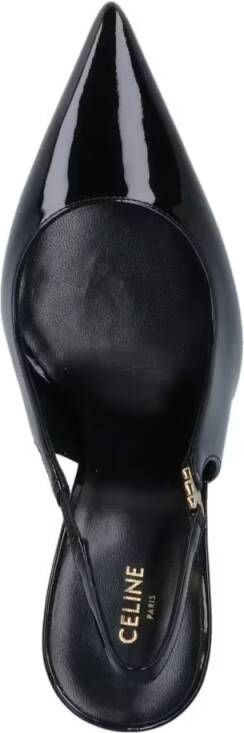 Celine Hoge hakken "Judy" Slingback Pump Black in zwart