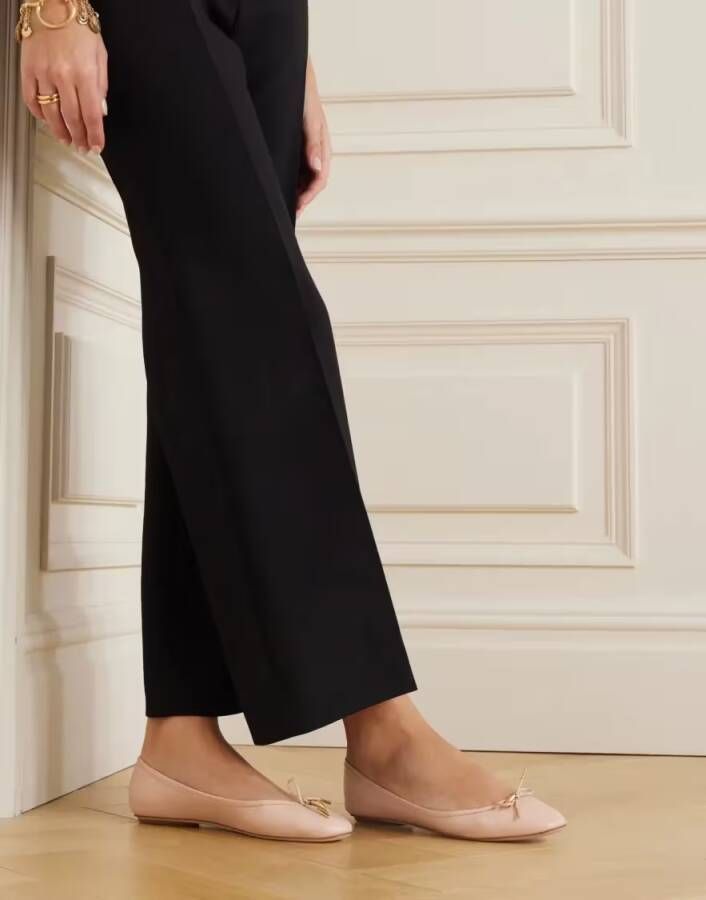 Chloé Iris Leather Ballerina Flats in beige