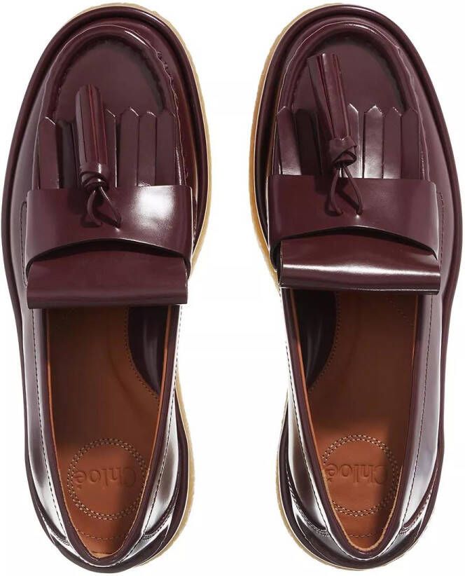 Chloé Loafers Jamie Moccasin Leather in rood