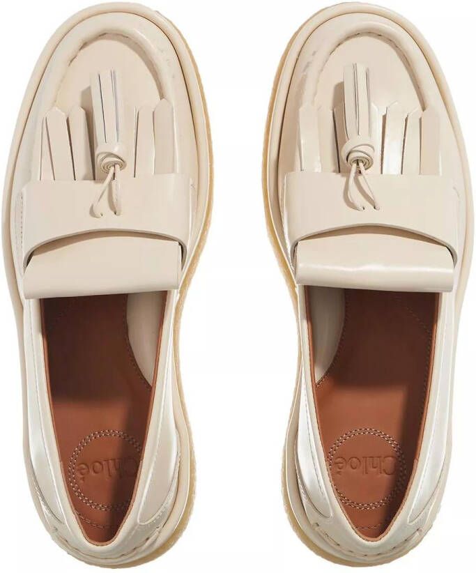 Chloé Loafers & ballerina schoenen Jamie Moccasin Leather in crème