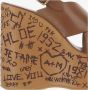 Chloé Bruine leren platform sandalen met enkelband Brown Dames - Thumbnail 6