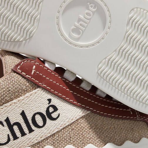 Chloé Sneakers van textuur linnen en kalfsleer White Dames - Foto 9