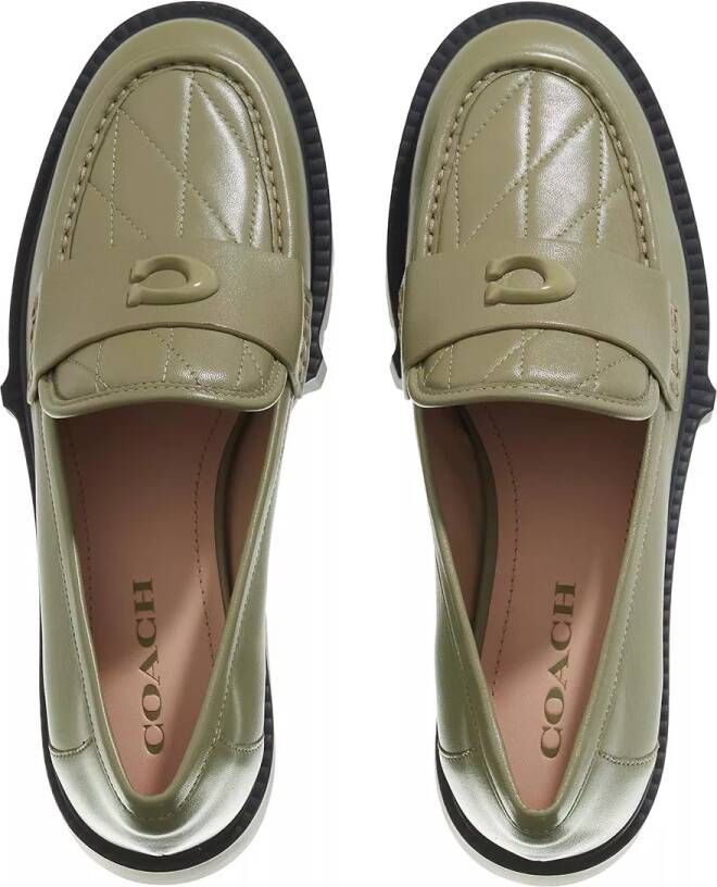 Coach Loafers & ballerina schoenen Leah Quilted Leather Loafer in groen