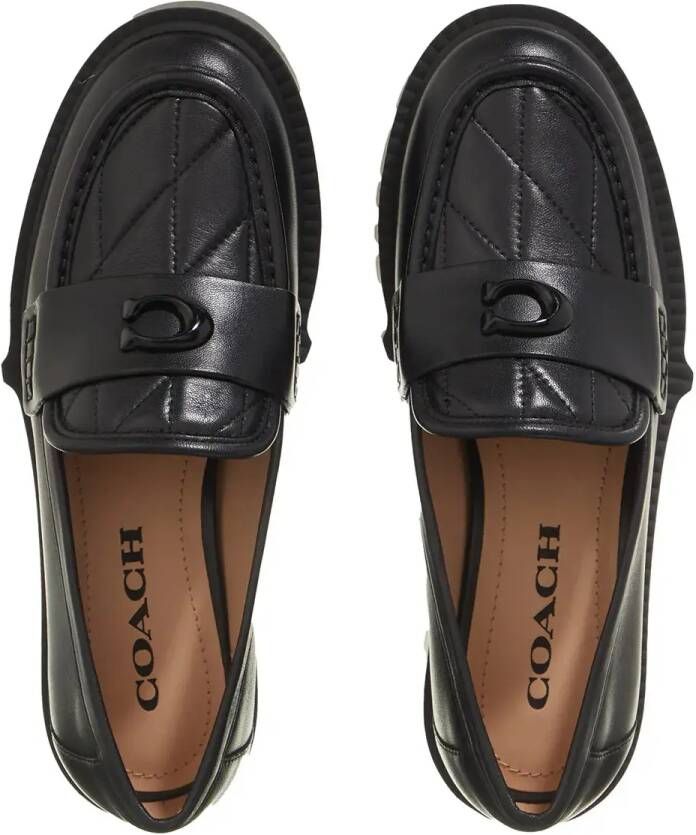 Coach Loafers Leah Quilted Leather Loafer in zwart