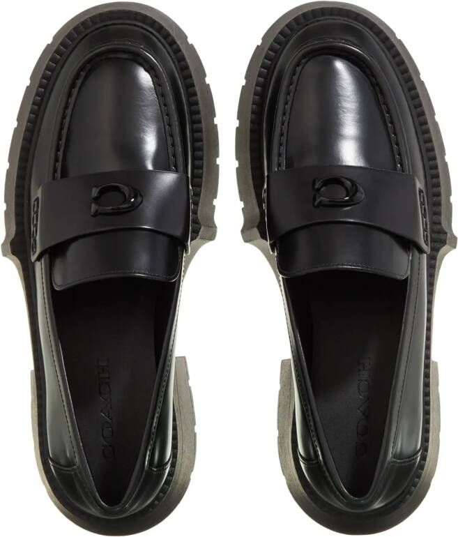 Coach Loafers Leah Platform Leather in zwart