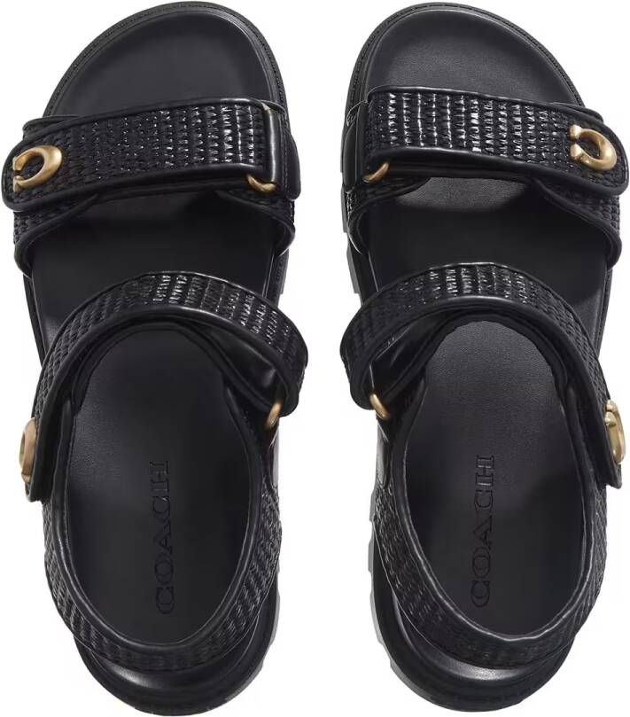 Coach Sandalen Brynn Straw Sndl Blk in zwart