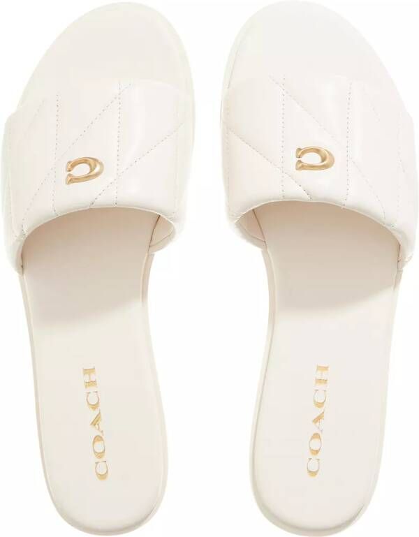 Coach Slippers Holly Quilted Slide Leather in crème