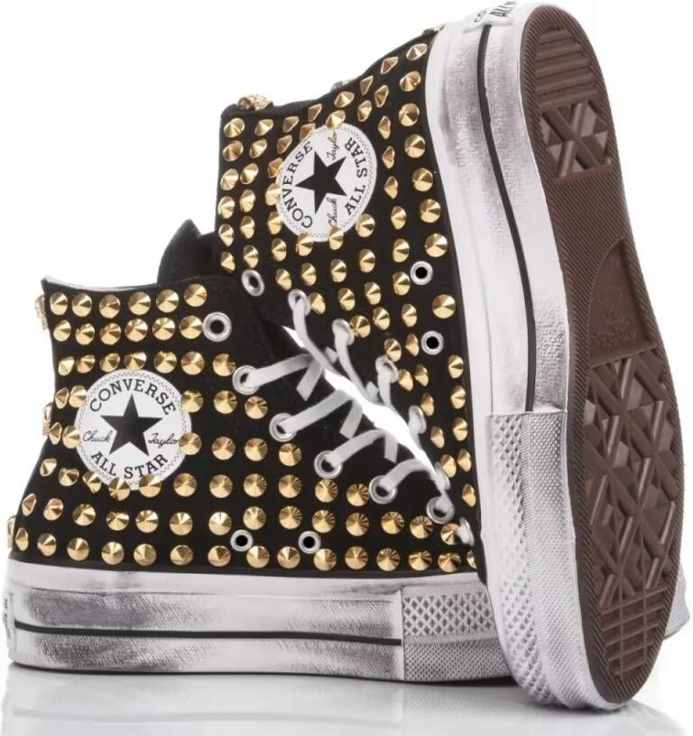 Converse Low-Top Sneakers Platform Black Gold in grijs
