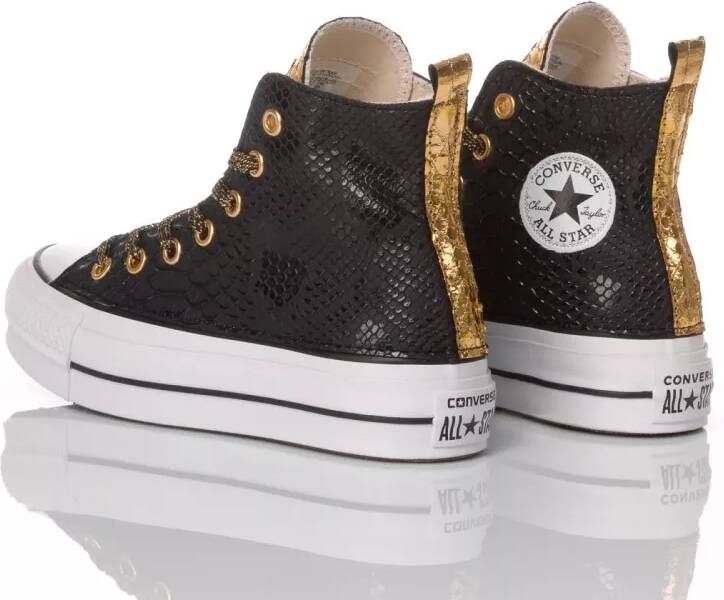 Converse Low-Top Sneakers Platform Black Gold in zwart