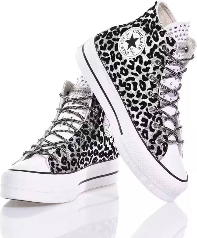Converse Low-Top Sneakers Platform Silver Black in meerkleurig