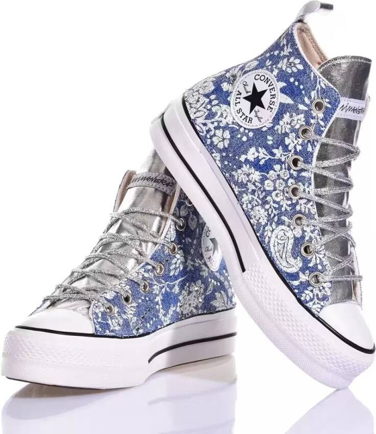 Converse Low-Top Sneakers Platform Sneakers In Silver Light Blue in blauw