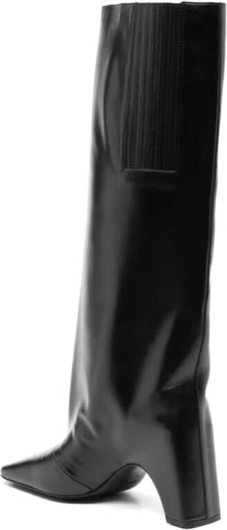 Coperni Boots Knee-High Black Boots With Sculptural Heel in zwart