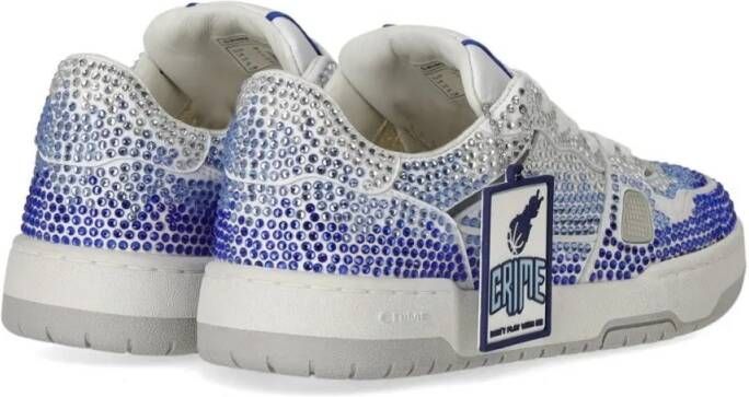 CRIME LONDON Low-Top Sneakers Off Court Og Blue Sneaker With Rhinestones in blauw