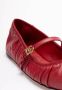 Dolce&Gabbana Gathered Lambskin Ballerinas With Gold Logo Detail in rood - Thumbnail 3