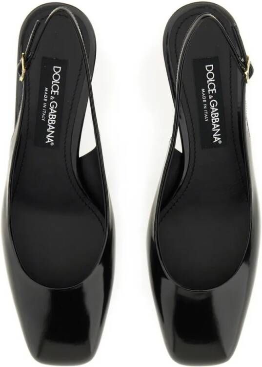 Dolce&Gabbana Hoge hakken Patent Leather Slingback in zwart
