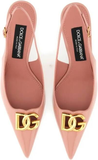 Dolce&Gabbana Hoge hakken Pointed Toe Leather Slingback in roze