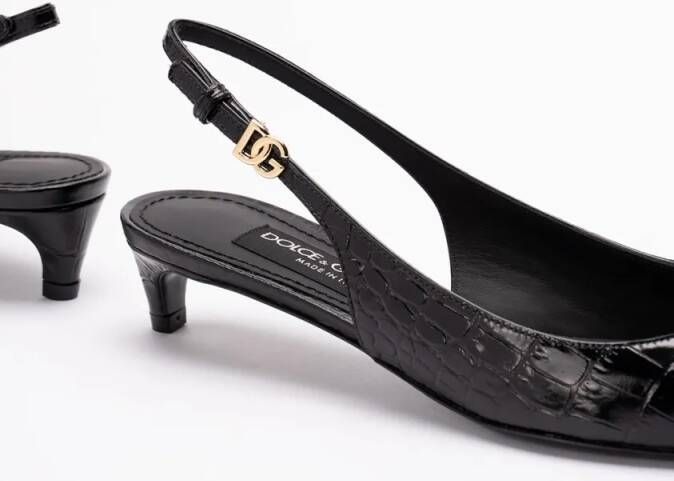 Dolce&Gabbana Hoge hakken Slingback Pumps With Pointed Toe in zwart